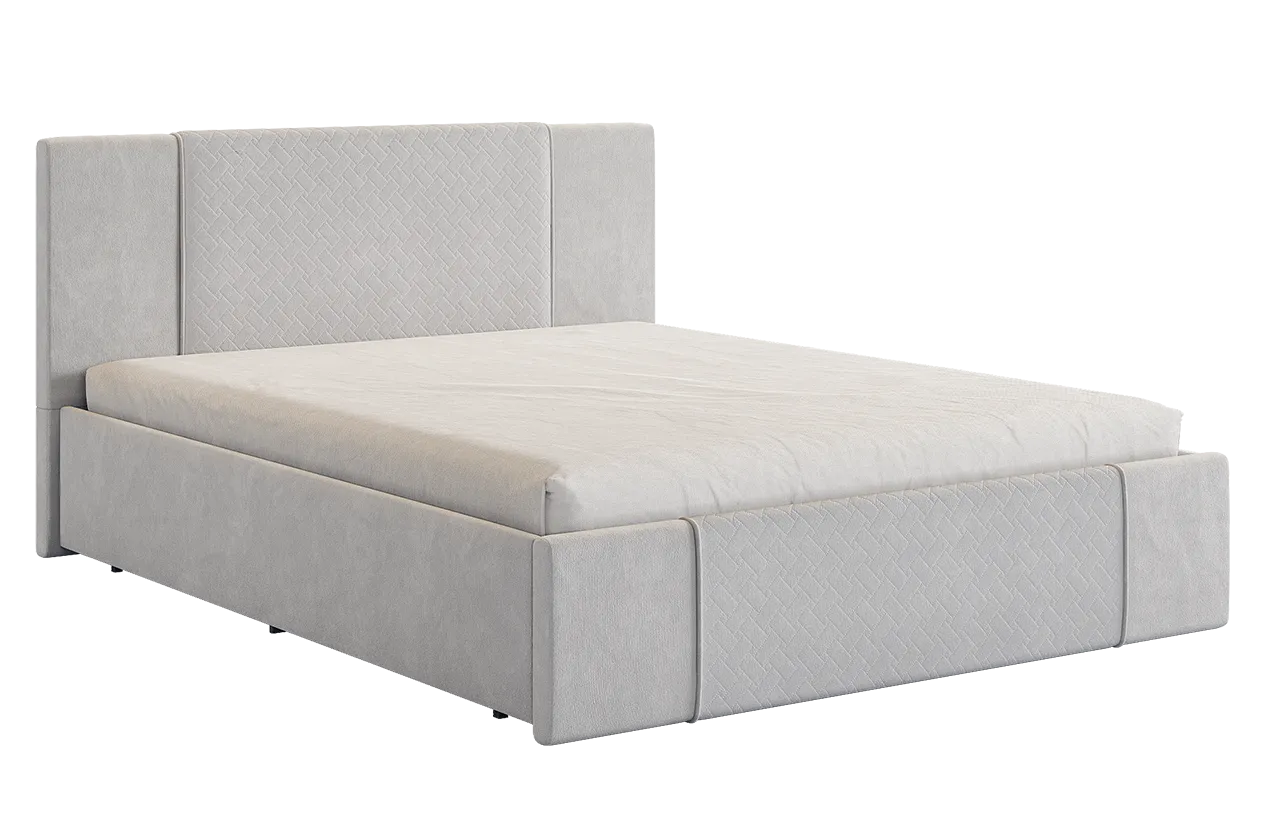 Кровать с основанием Хлоя 160х200 см галька (велюр) в Советском - sovetskij.mebel-tymen.ru | фото
