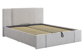 Кровать с подъемным механизмом Хлоя 160х200 см галька (велюр) в Советском - sovetskij.mebel-tymen.ru | фото