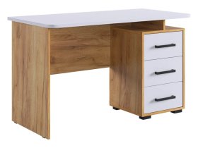 Стол компьютерный 1200 Лайт-2 дуб крафт золотой/белый в Советском - sovetskij.mebel-tymen.ru | фото