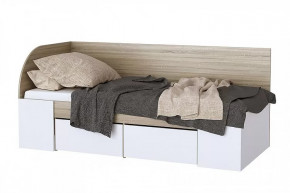 БЕАТРИС Кровать (софа) (с/м 900*2000мм), дуб сонома/белый глянец НАСТИЛ в Советском - sovetskij.mebel-tymen.ru | фото