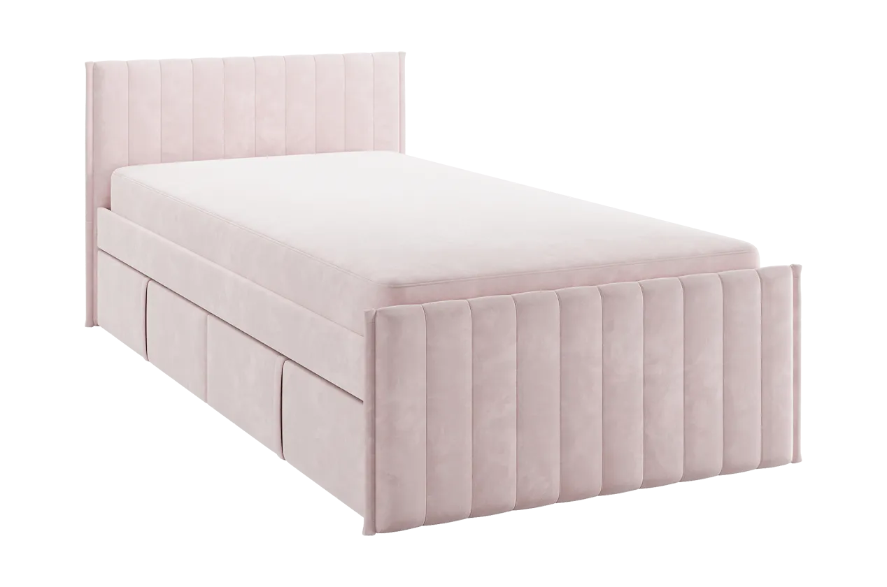 Кровать с ящиками Твикс 90х200 см нежно-розовый (велюр) в Советском - sovetskij.mebel-tymen.ru | фото