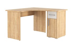 Стол компьютерный 1200 угловой Лайт-1 дуб сонома/белый в Советском - sovetskij.mebel-tymen.ru | фото