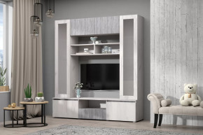 Центральная Секция МС Лиана Дуб Крафт Белый/Артвуд Темный в Советском - sovetskij.mebel-tymen.ru | фото