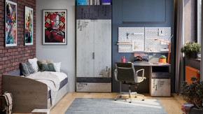 Детская «Оксфорд-2» Матера, Дуб крафт белый с рисунком в Советском - sovetskij.mebel-tymen.ru | фото