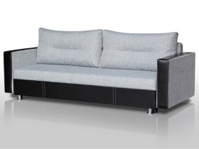 Диван Комфорт с прямыми подлокотниками грей/кожзам в Советском - sovetskij.mebel-tymen.ru | фото