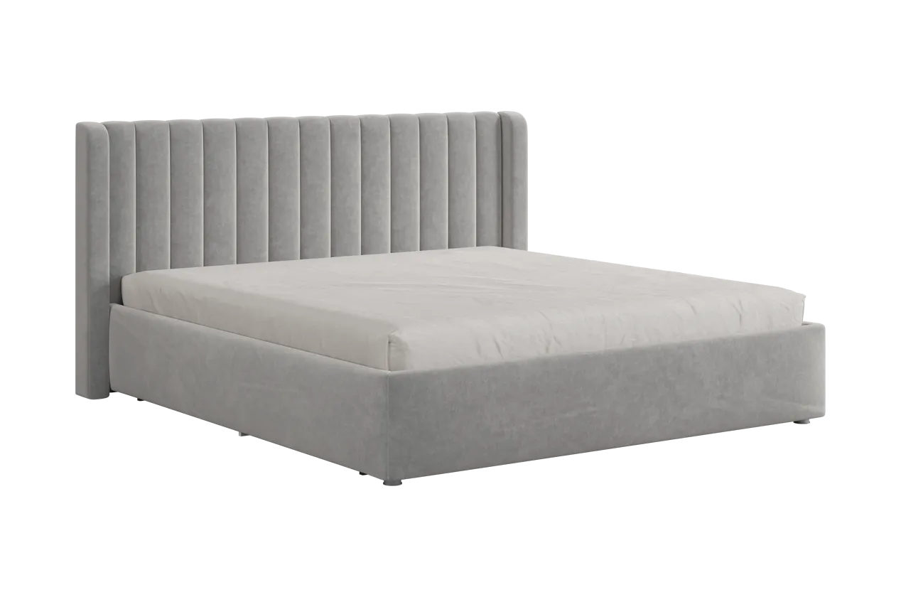 Кровать (каркас) Ева 180х200 см галька (велюр) в Советском - sovetskij.mebel-tymen.ru | фото