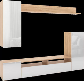 Гостиная Альфа Дуб Золото / Белый Глянец в Советском - sovetskij.mebel-tymen.ru | фото