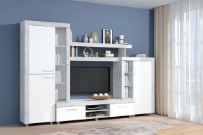 Гостиная Аллегро, вариант 1 Цемент светлый/Белый в Советском - sovetskij.mebel-tymen.ru | фото