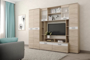 Гостиная Белла Дуб сонома/Белый глянец в Советском - sovetskij.mebel-tymen.ru | фото