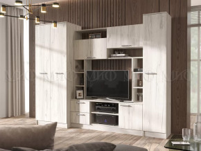 Гостиная Флора без зеркала Дуб Крафт Белый в Советском - sovetskij.mebel-tymen.ru | фото