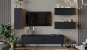 Гостиная «Глосс» №8 Яблоня Беллуно/Cтекло Графит матовый/Серый в Советском - sovetskij.mebel-tymen.ru | фото