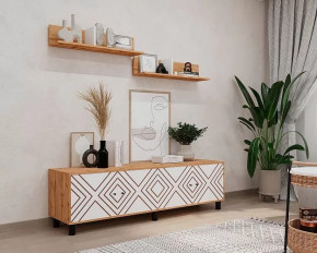 Гостиная Hygge, набор №Р-1, дуб вотан/белый с фп ромбы в Советском - sovetskij.mebel-tymen.ru | фото