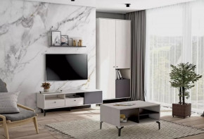 Гостиная Лион №3 Ясень анкор светлый/Графит Диал в Советском - sovetskij.mebel-tymen.ru | фото