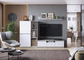 Гостиная Лори, набор №ДС-1, дуб серый/белый в Советском - sovetskij.mebel-tymen.ru | фото