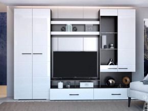 Гостиная Ненси-1 Венге-Белый глянец в Советском - sovetskij.mebel-tymen.ru | фото