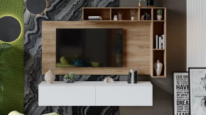 Гостиная «Порто» №1 Яблоня Беллуно, Белый софт в Советском - sovetskij.mebel-tymen.ru | фото