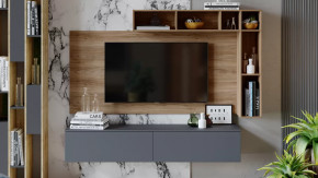 Гостиная «Порто» №1 Яблоня Беллуно, Графит софт в Советском - sovetskij.mebel-tymen.ru | фото