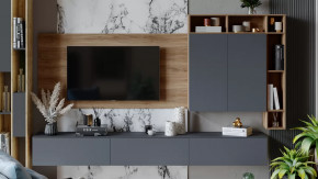 Гостиная «Порто» №6 Яблоня Беллуно, Графит софт в Советском - sovetskij.mebel-tymen.ru | фото