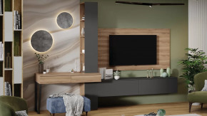 Гостиная «Порто» №8 Яблоня Беллуно, Графит софт в Советском - sovetskij.mebel-tymen.ru | фото