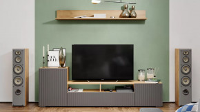 Гостиная «Сильвия» Тип 2 Дуб Крафт золотой, Графит матовый в Советском - sovetskij.mebel-tymen.ru | фото