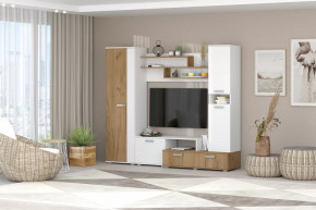 Гостинная Юна Белый Текстурный/Дуб Крафт Золотой в Советском - sovetskij.mebel-tymen.ru | фото