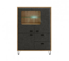 GRACE тумба KOM2W1D2S с подсветкой (Дуб наварра/Графит) в Советском - sovetskij.mebel-tymen.ru | фото