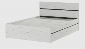 ГРЕТТА Кровать 1400 (с 2 доборами) (с/м 1400*2000мм) (б/матр.), ЛДСП дуб крафт белый-антрацит НАСТИЛ в Советском - sovetskij.mebel-tymen.ru | фото