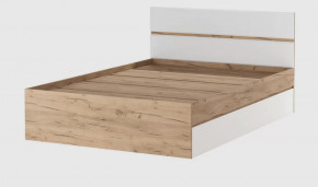 ГРЕТТА Кровать 1400 (с 2 доборами) (с/м 1400*2000мм) (б/матр.), ЛДСП дуб крафт золотой-белый  НАСТИЛ в Советском - sovetskij.mebel-tymen.ru | фото