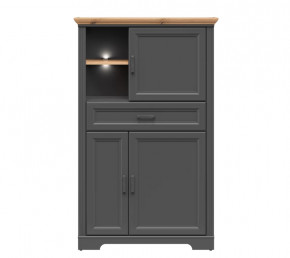 JASMIN шкаф REG3D1S с подсветкой (Графит/ Дуб артизан) в Советском - sovetskij.mebel-tymen.ru | фото