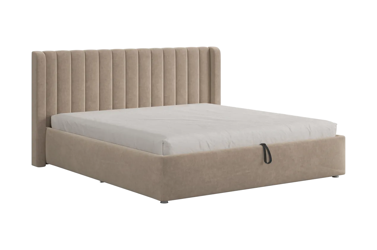 Кровать (каркас) Ева 180х200 см капучино (велюр) в Советском - sovetskij.mebel-tymen.ru | фото