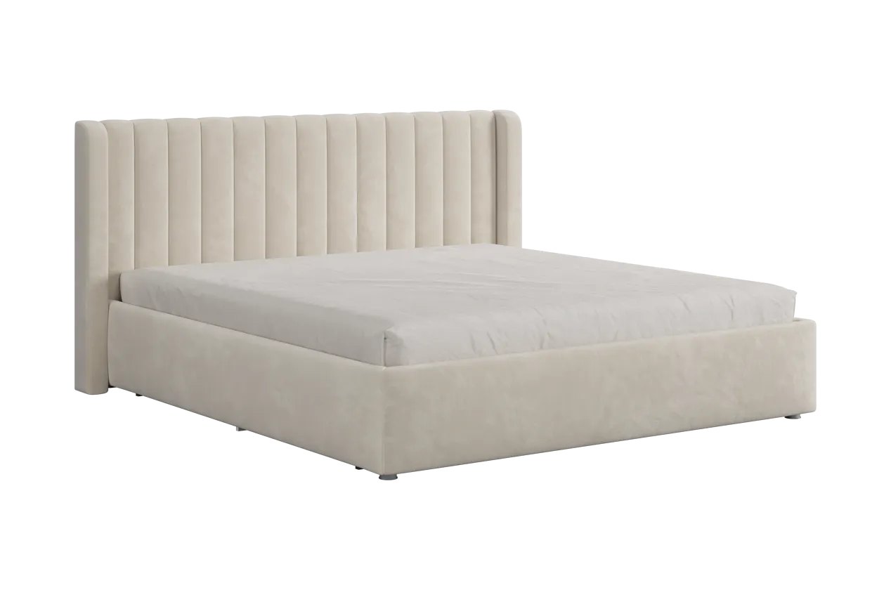 Кровать (каркас) Ева 180х200 см крем (велюр) в Советском - sovetskij.mebel-tymen.ru | фото