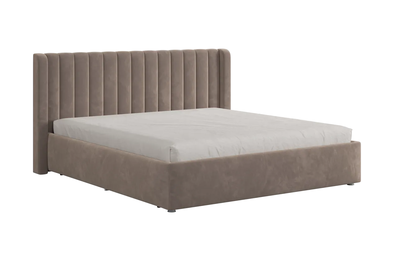 Кровать (каркас) Ева 180х200 см латте (велюр) в Советском - sovetskij.mebel-tymen.ru | фото