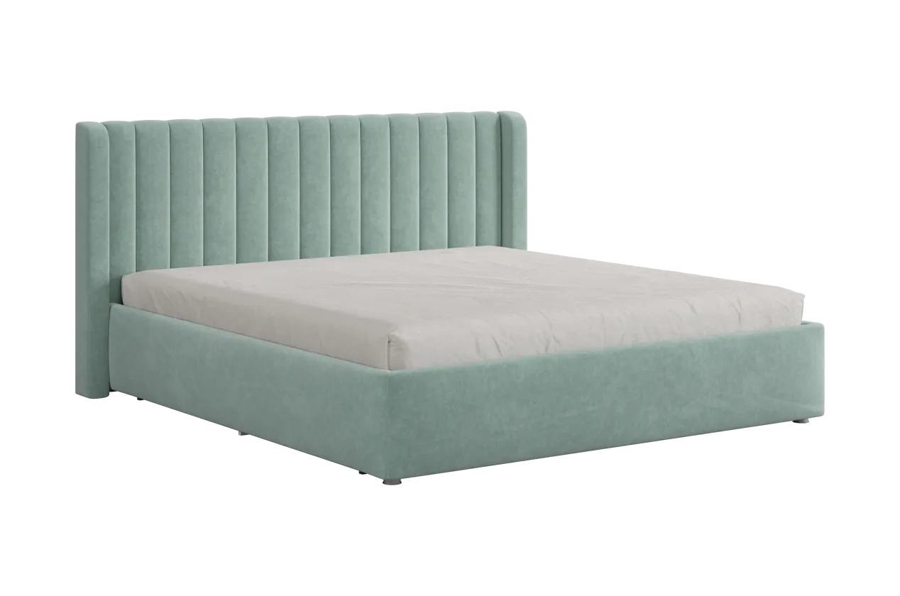 Кровать (каркас) Ева 180х200 см мята (велюр) в Советском - sovetskij.mebel-tymen.ru | фото