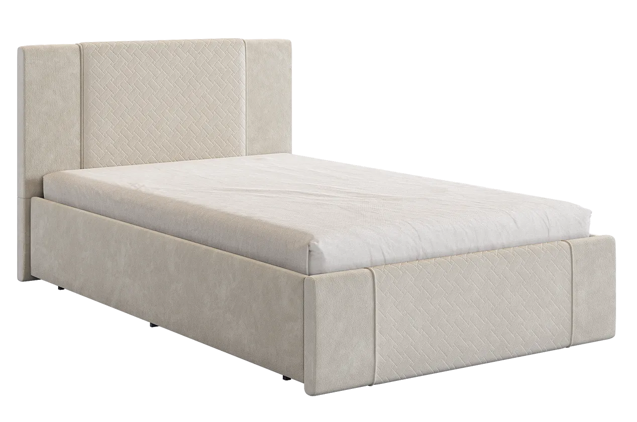 Кровать с основанием Хлоя 120х200 см крем (велюр) в Советском - sovetskij.mebel-tymen.ru | фото