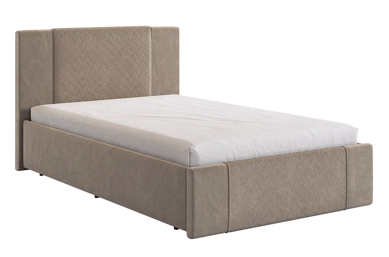 Кровать с основанием Хлоя 120х200 см латте (велюр) в Советском - sovetskij.mebel-tymen.ru | фото