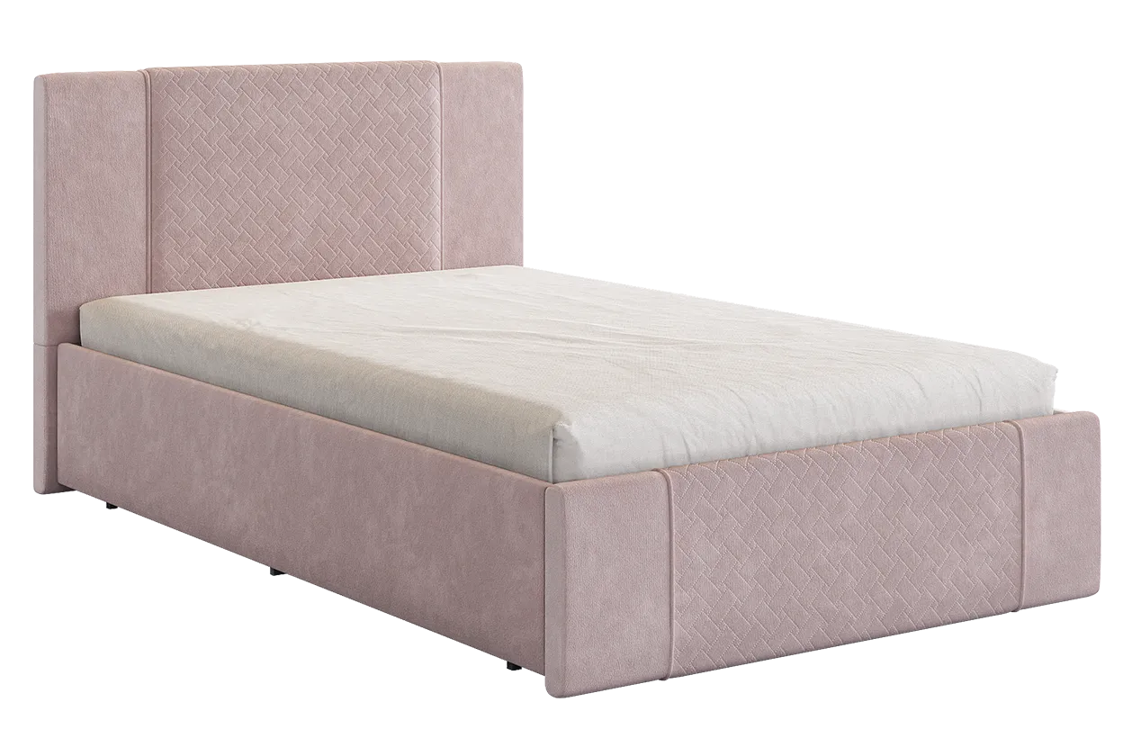 Кровать с основанием Хлоя 120х200 см нежно-розовый (велюр) в Советском - sovetskij.mebel-tymen.ru | фото