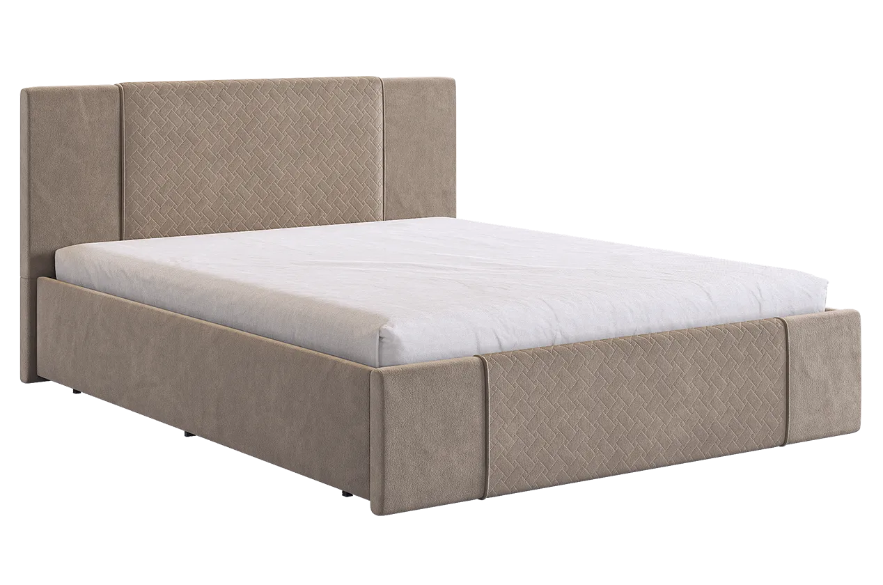 Кровать с основанием Хлоя 160х200 см латте (велюр) в Советском - sovetskij.mebel-tymen.ru | фото