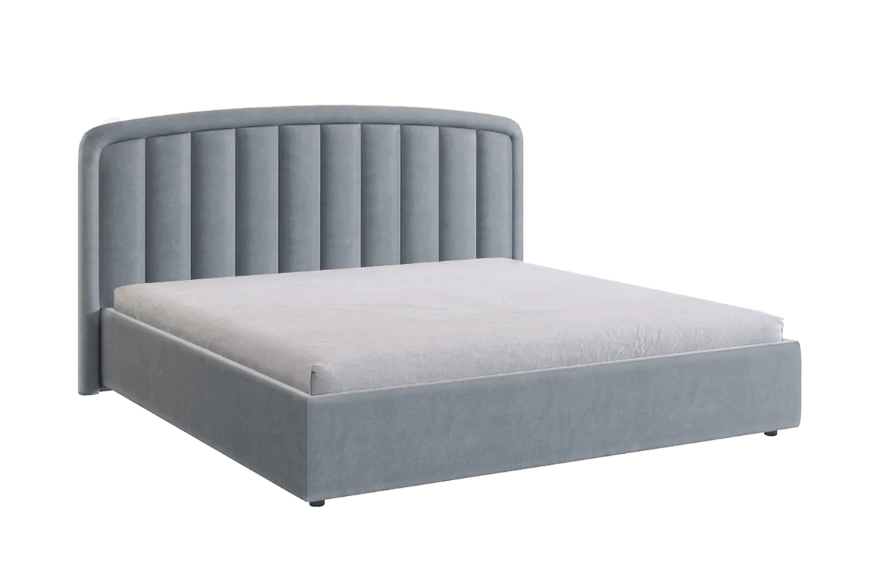 Кровать с подъемным механизмом Сиена 2 180х200 см оникс (велюр) в Советском - sovetskij.mebel-tymen.ru | фото