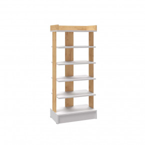 КЕВИН Обувница открытая (ш550*г320*в1250мм), Белый /Дуб крафт золотой в Советском - sovetskij.mebel-tymen.ru | фото