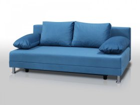 Диван Комфорт без подлокотников 4 подушки микровелюр голубой в Советском - sovetskij.mebel-tymen.ru | фото