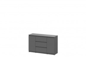 Комод 3 ящика двухстворчатый графит серый Денвер в Советском - sovetskij.mebel-tymen.ru | фото