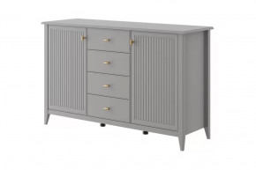 Комод 4 ящика + 2 двери Никеа Серый шифер/Лак Антрацит в Советском - sovetskij.mebel-tymen.ru | фото