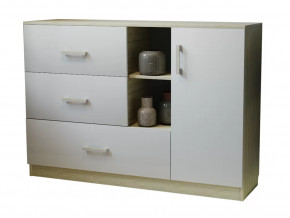 Комод К-3.1 (Росток-Мебель) Дуб сонома/Белый жемчуг в Советском - sovetskij.mebel-tymen.ru | фото