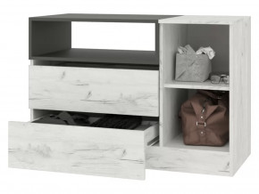 Комод Кент-1 Секция-5 Дуб Крафт Белый/Антрацит в Советском - sovetskij.mebel-tymen.ru | фото