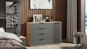 Комод  комбинированный «Хилтон» Дуб крафт золотой, графит матовый в Советском - sovetskij.mebel-tymen.ru | фото