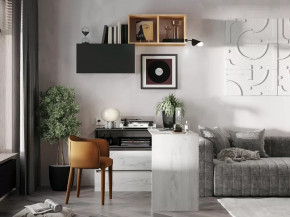 Комод с приставным столом Кент-1 Секция-5-6 Дуб Крафт Белый/Антрацит в Советском - sovetskij.mebel-tymen.ru | фото