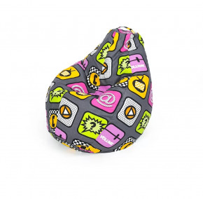 Кресло-мешок Груша средняя, Жаккард, цвет Плей в Советском - sovetskij.mebel-tymen.ru | фото