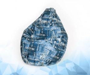 Кресло-мешок Груша средняя, велюр, цвет Централ деним в Советском - sovetskij.mebel-tymen.ru | фото