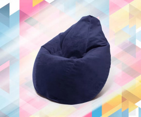 Кресло-мешок Груша средняя, велюр, цвет Кобальт в Советском - sovetskij.mebel-tymen.ru | фото