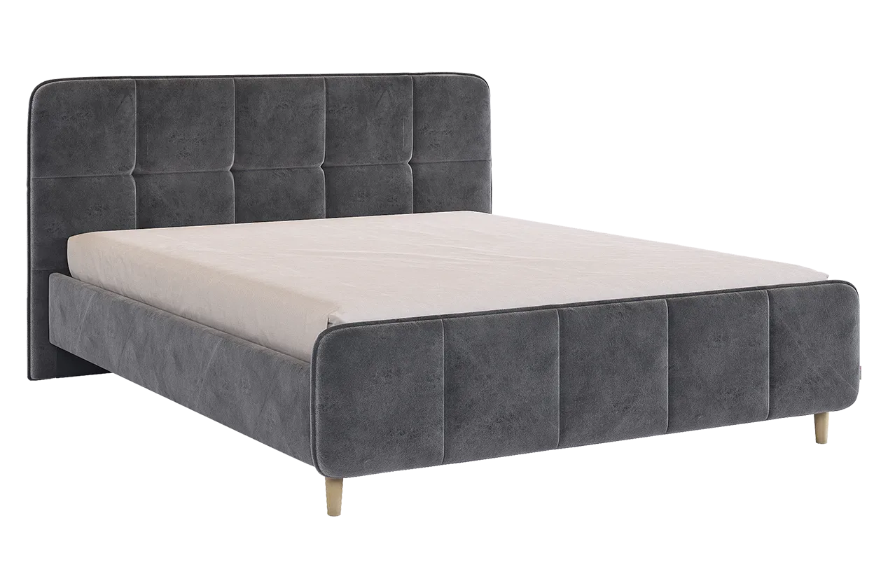 Кровать с основанием Грета 160х200 см грей алькантара (велюр) в Советском - sovetskij.mebel-tymen.ru | фото